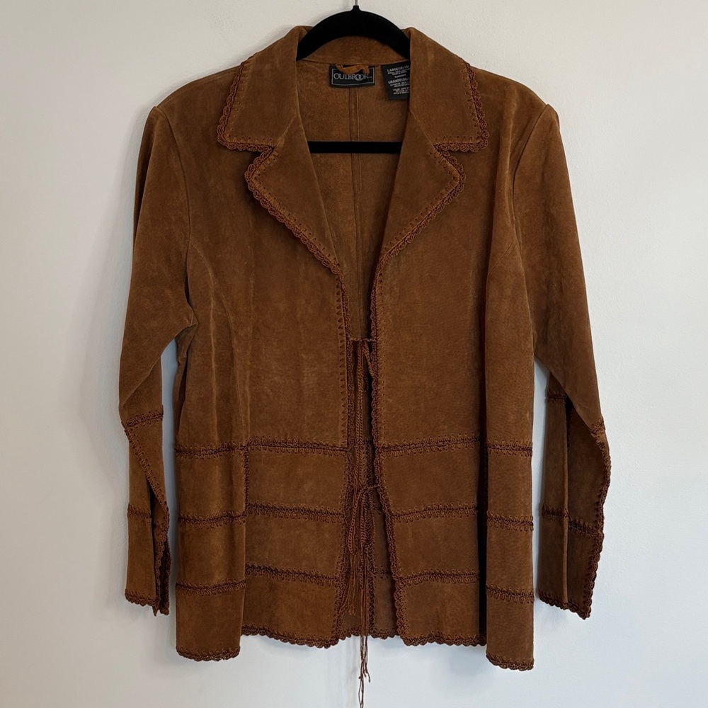 Vintage Outbrook Patchwork Leather Suede Jacket - image 1